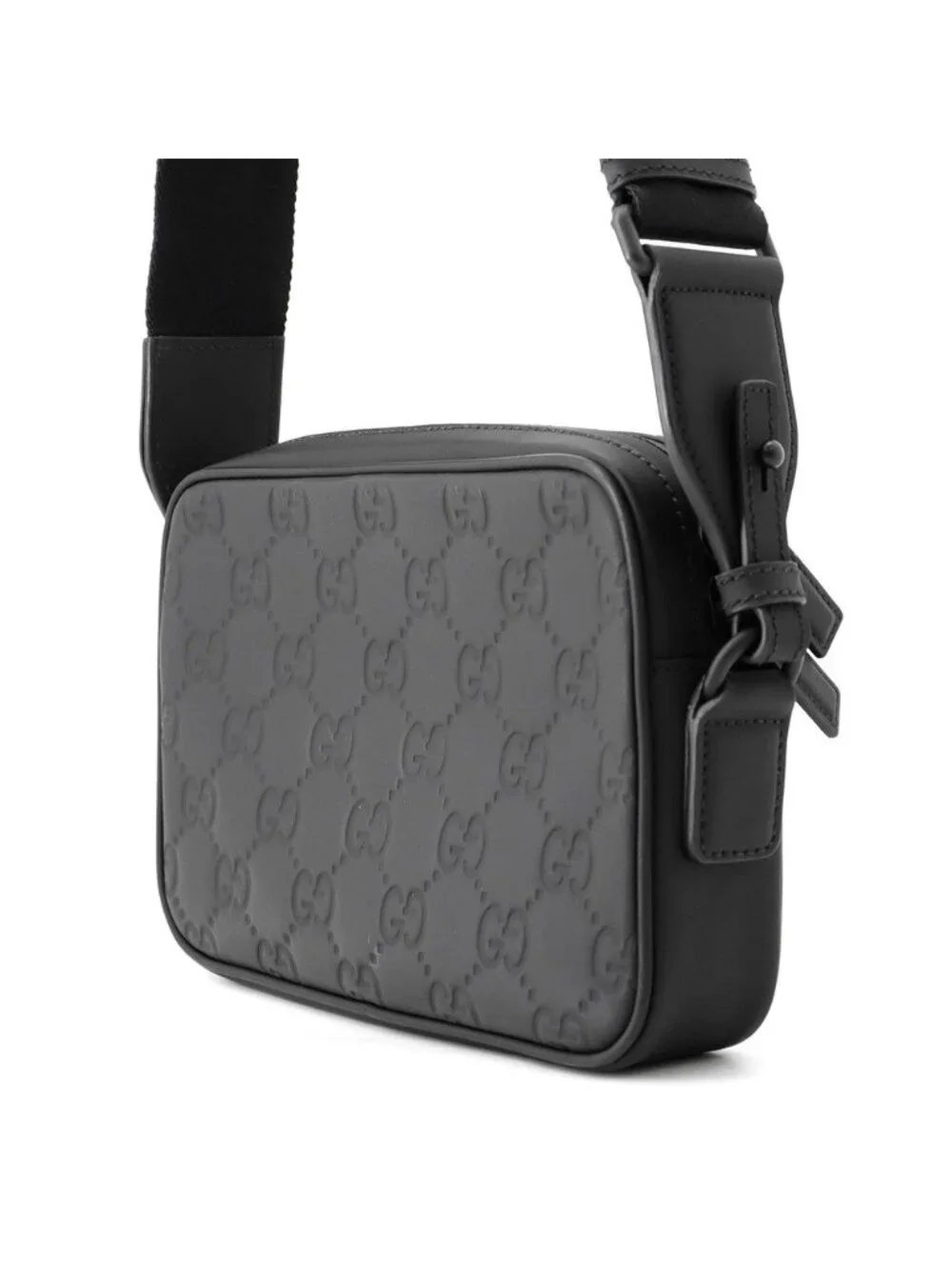 Gucci Shoulder Bag GG Rubber Effect Black